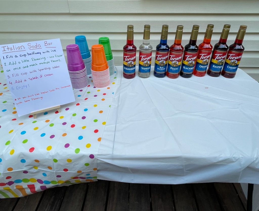 An assortment of drink syrups