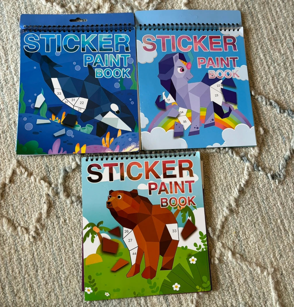 Various paint by sticker books