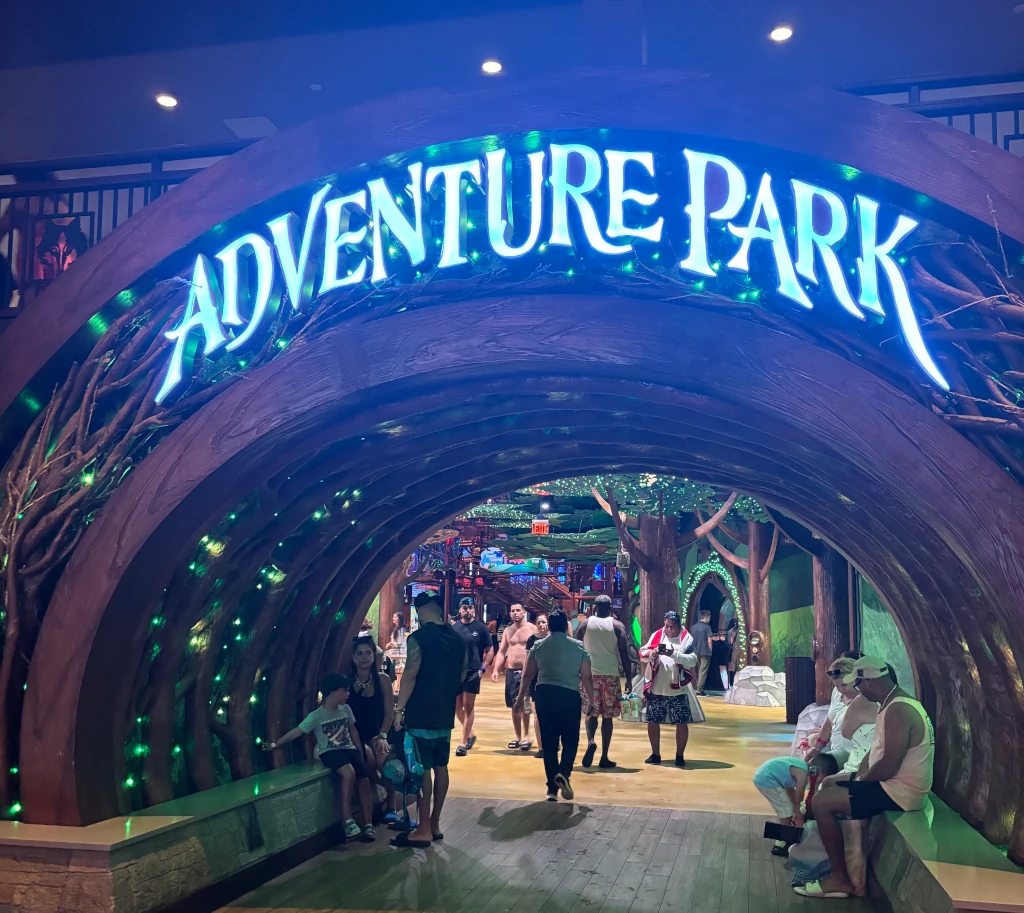 An archway that says 'Adventure Park'