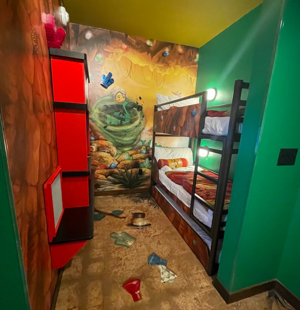 A Lego Ninjago themed hotel room