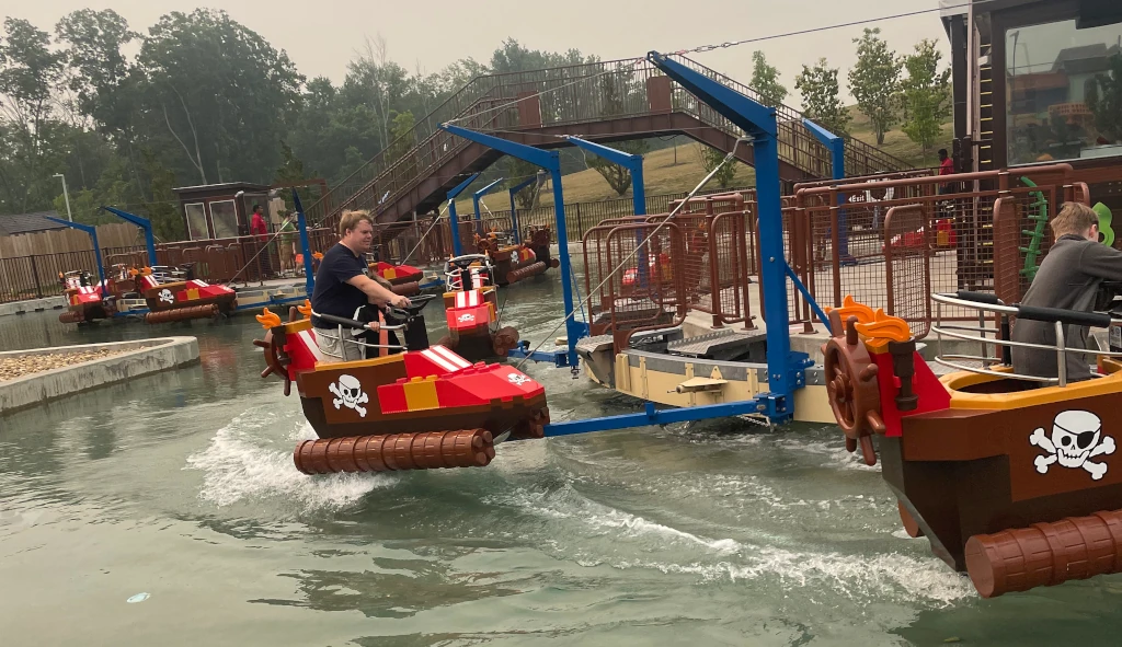 People riding the Legoland Rouge Riders ride