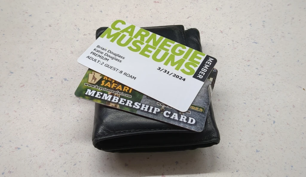 Membership cards laying on a wallet