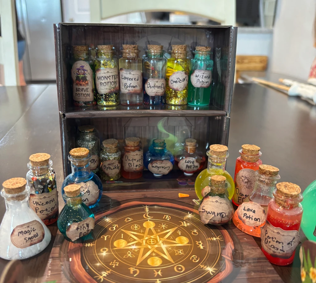 A display of different potions
