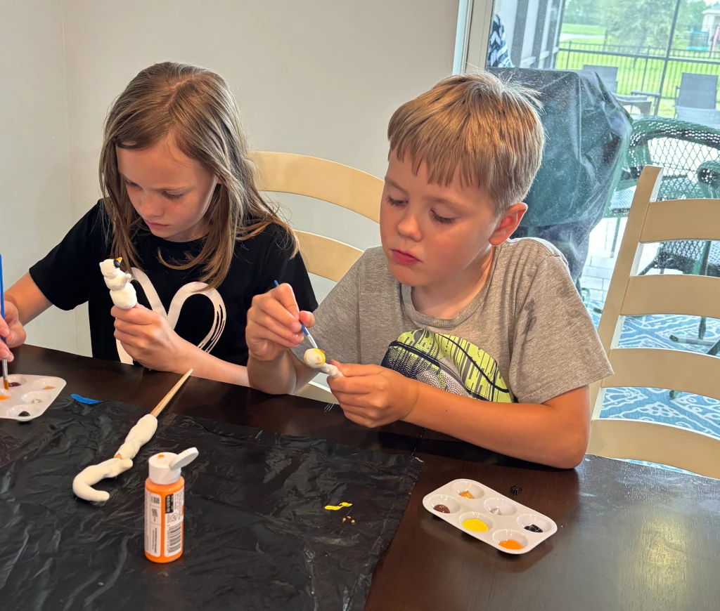 Kids building their own wands