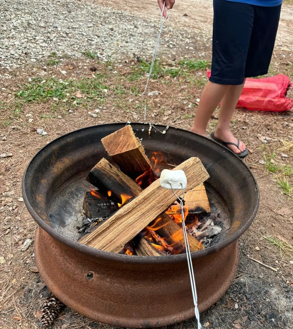 S'mores around a camp fire