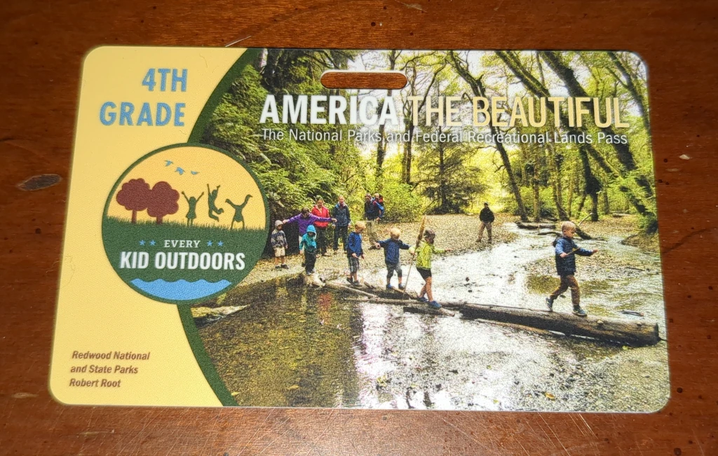 A pass card for the 4th-grade national parks program