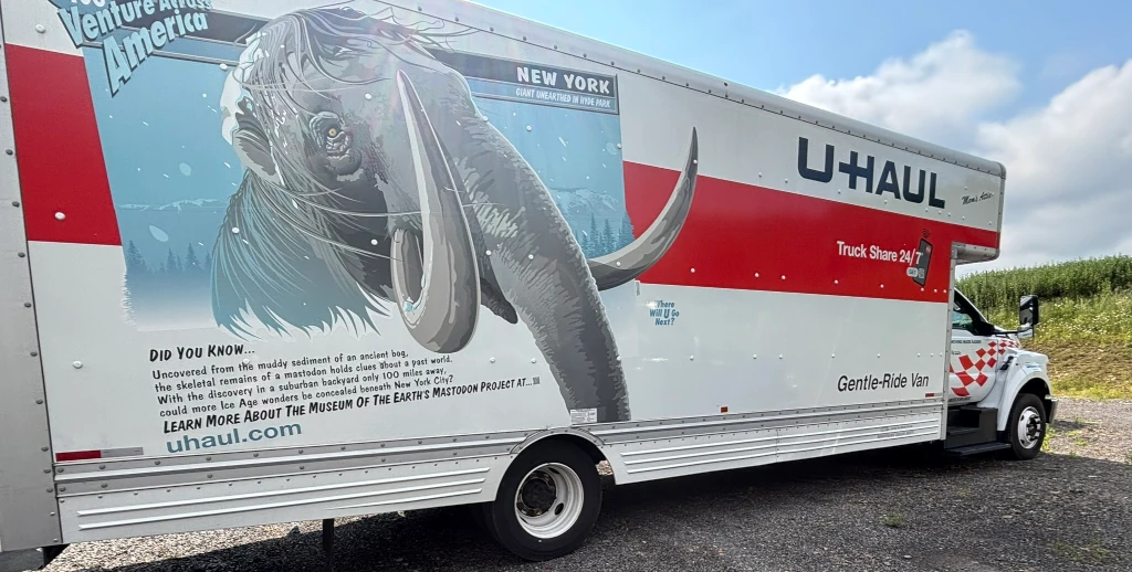 A large UHaul truck