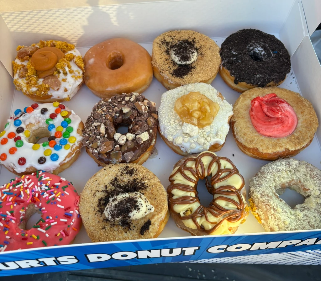 A box of assorted donuts