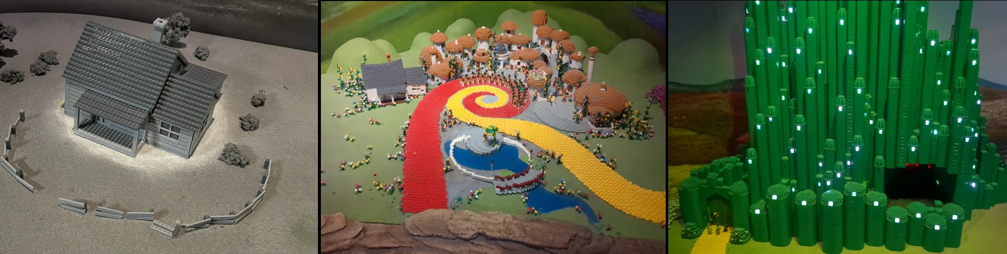 Scenes from the Wizard of Oz built with Legos