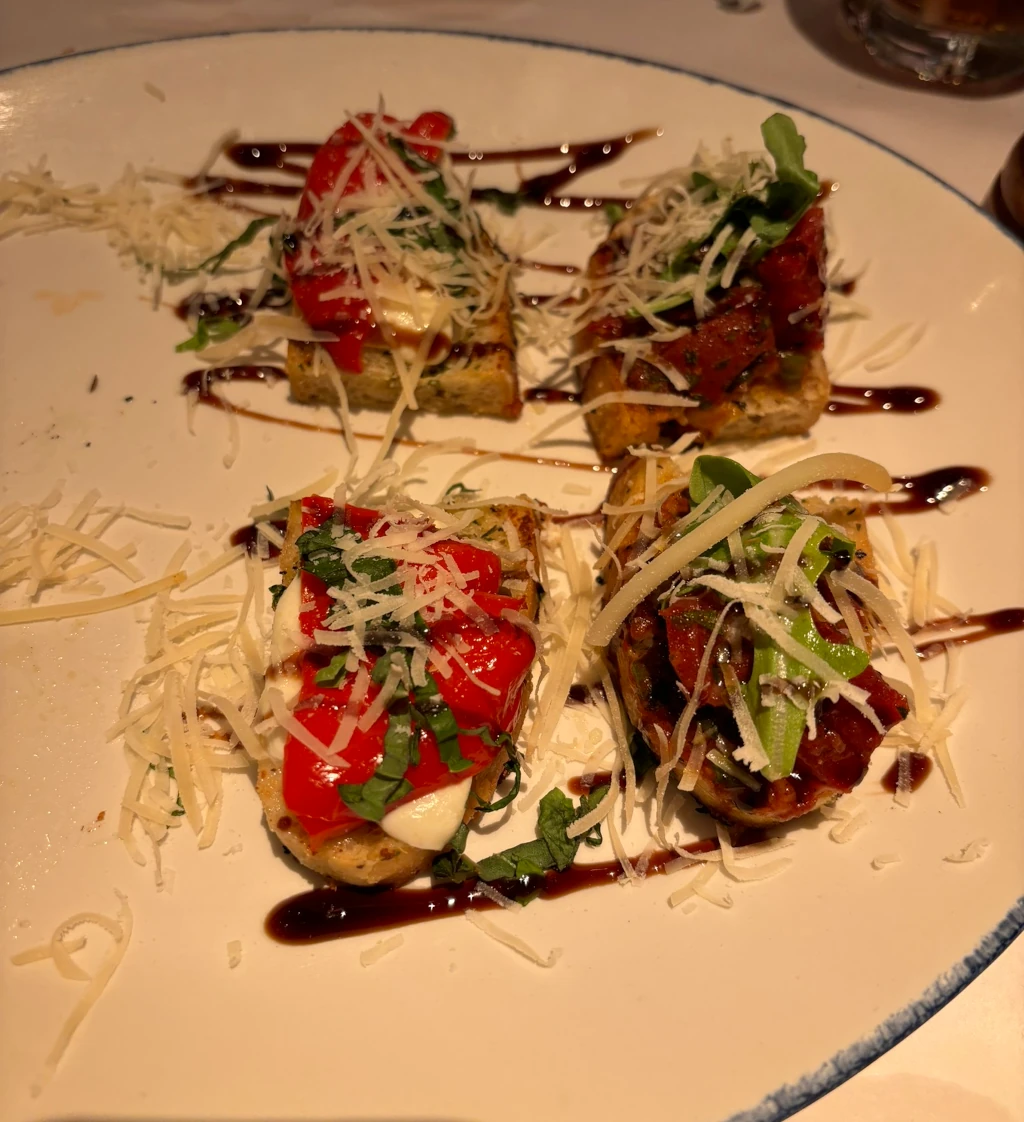 A bruschetta sampler platter