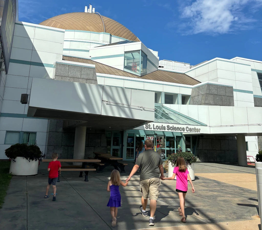 Walking up to the St. Louis Science Center