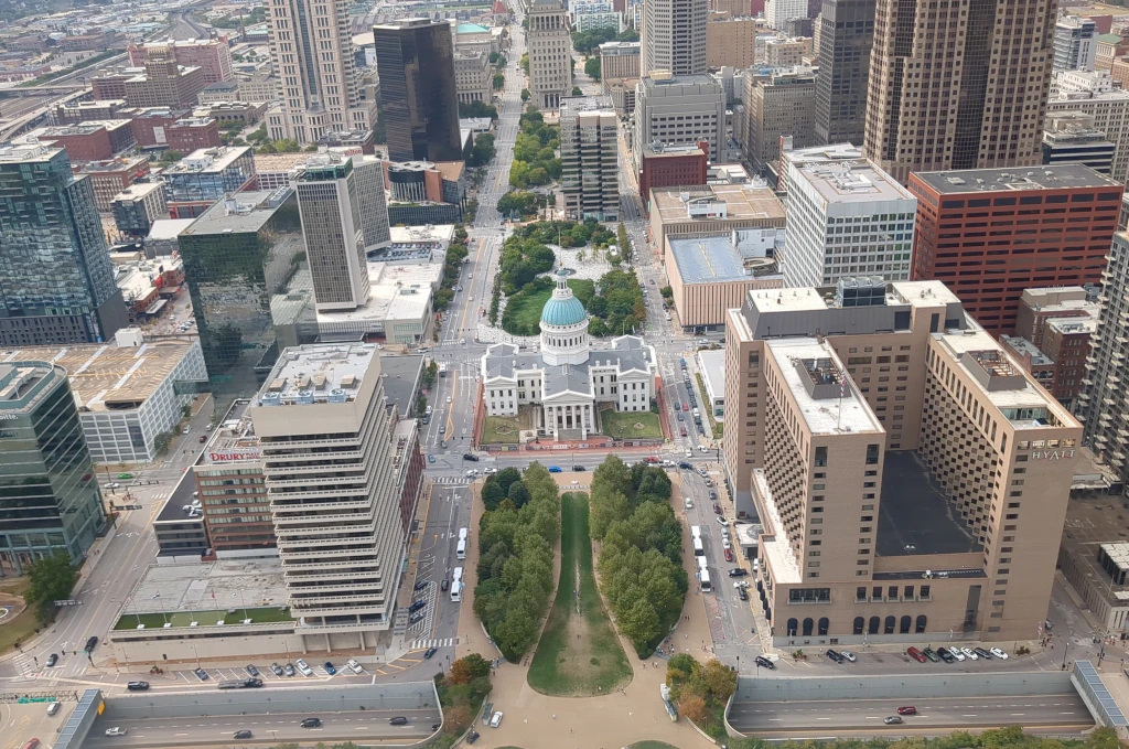 St. Louis as seen from the top of the Gateway Arch