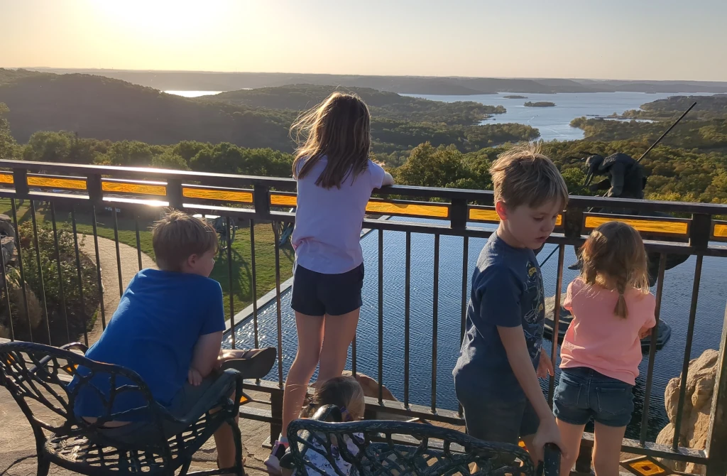 Kids viewing a scenic view