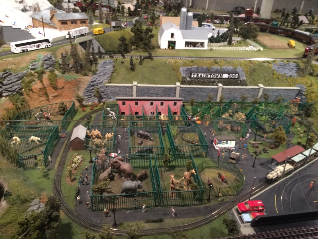 A toy train display