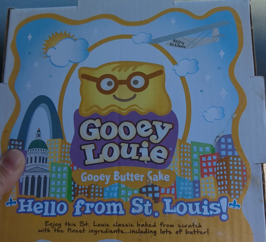 A box from the Gooey Louie bake shop