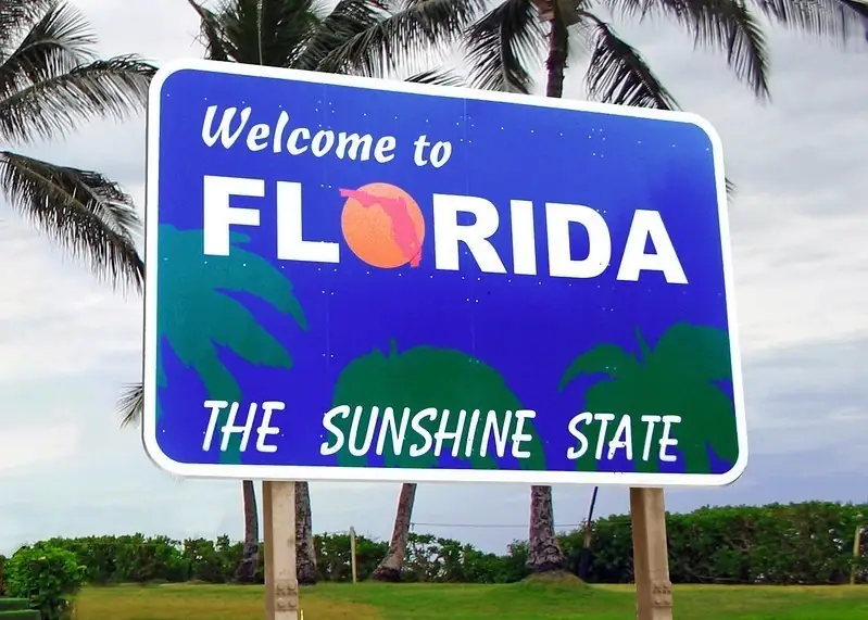 A sign that says 'Welcome to Florida'